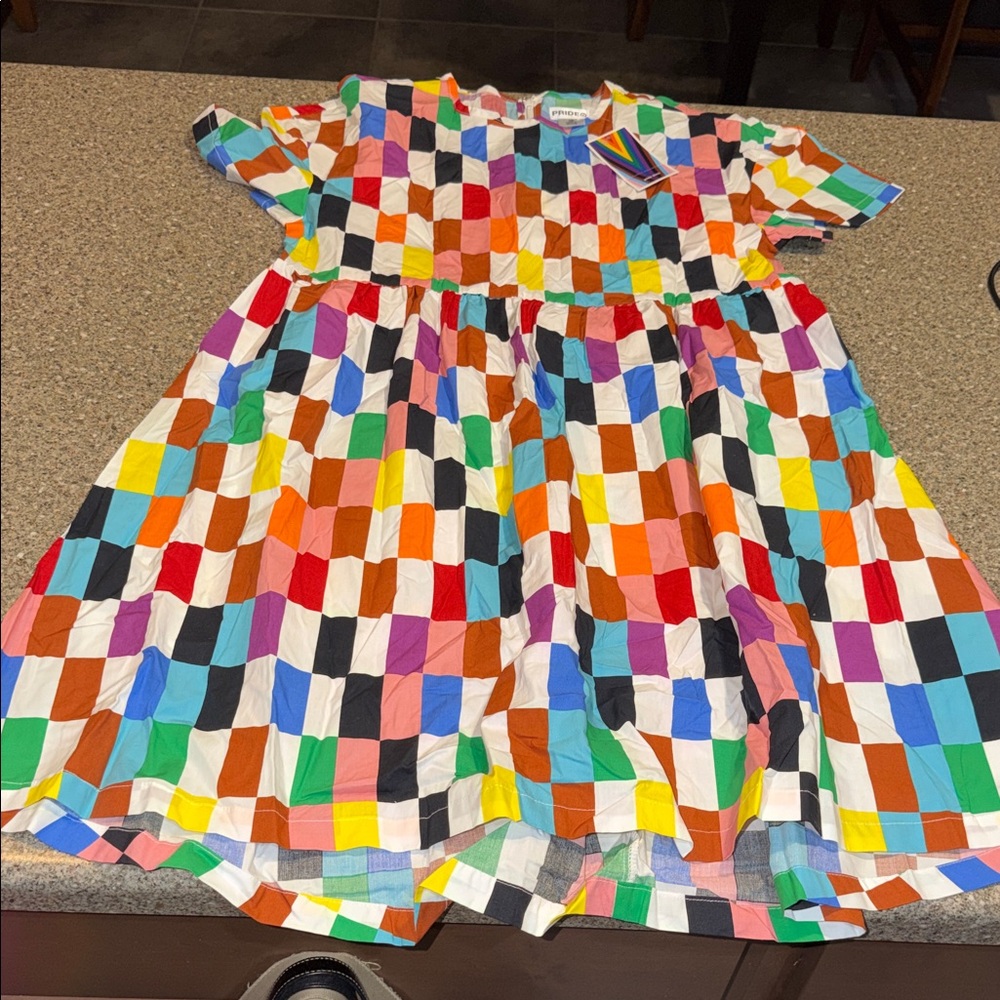 New target pride rainbow checkered dress
